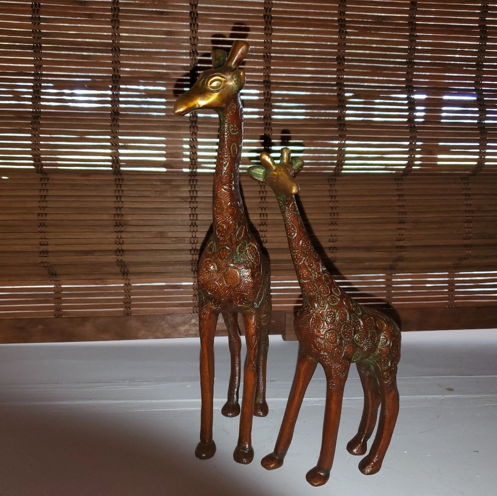 Brass giraffes